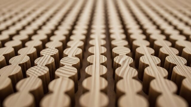 Repeating wooden wave pattern with depth, soft warm color aesthetic