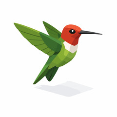Colibrí geométrico en estilo isométrico