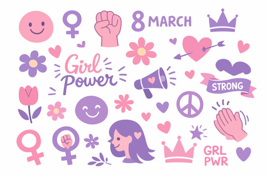 D&iacute;a de la Mujer en doodles