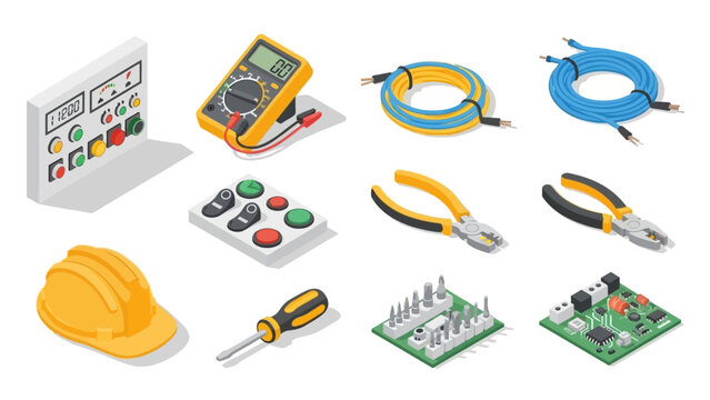 Isometric electrical tools and components for engineering projects