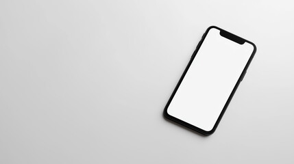 Blank smartphone mockup on light background, mobile app presentation template, minimal technology background and UI UX design concept