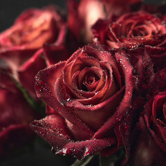 ultra detailed macro shot of spring flowers, generative ai