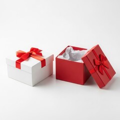 Fototapeta premium Two gift boxes with ribbons
