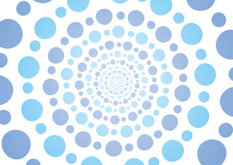 ドット柄の集合体の放射イラスト　水色