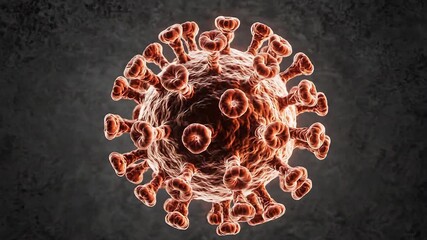 A highly detailed 3D rendering of the novel coronavirus SARSCoV2 responsible for the global COVID19 pandemic showcasing its distinctive spike proteins on a dark background representing the microscopi.