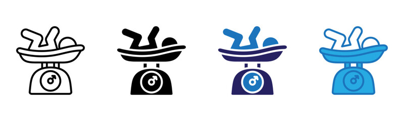 Baby Scale Icon Multi Style Vector Illustration