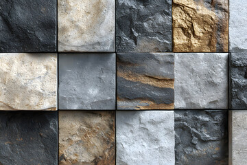 background with gray grey beige cement natural stone concrete tiles wall floor terrace , texture, square rectangle mosaic tile, seamless pattern