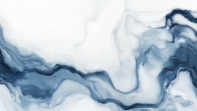 Blue Ink Marble Texture Background.
