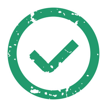 Check Icon with Distressed Green Circle for Approval and Completion Signage &ndash; High Quality Vectorial Stock Image