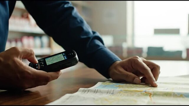 Document scanning process with ai generated technology in office environment focused viewpoint on hands and papers