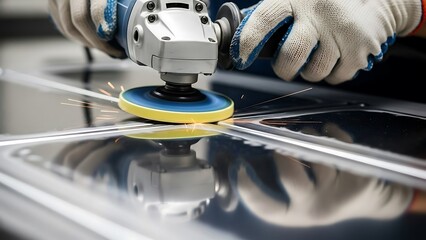 Precision Grinding with Sparks Flying, Reflective Surface Polishing Process