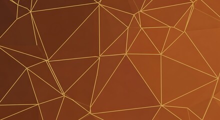 Sophisticated Low Poly Geometric Design on Deep Brown Gradient Backdrop