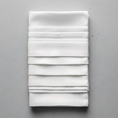 Sophisticated elegance in folded white fabric napkin art, neutral backdrop