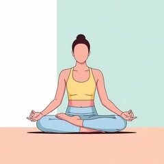 Woman Meditating in Lotus Pose with Mudra, Practicing Mindfulness and Serenity