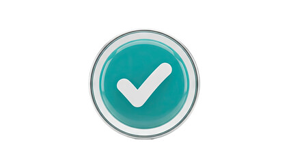 3D Blue Check Mark Button on transparent background