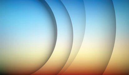 Dynamic abstract background with blue yellow orange red gradient smooth curved layered forms and soft shadows