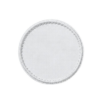 White Circle Patch Embroidered Round Badge Blank Applique Stitched Textile Design