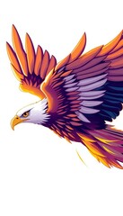 Obraz premium Stylized illustration of an eagle's wing in motion, symbolizing speed and agility, graphic, symbol