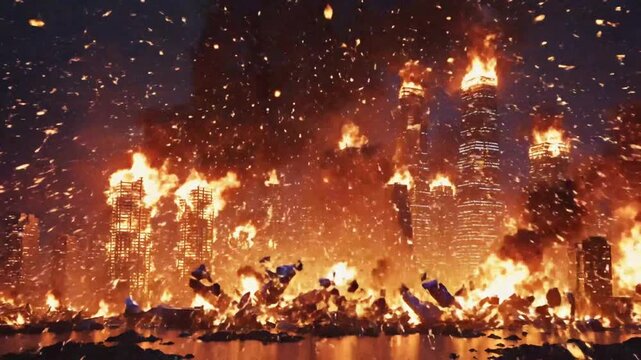 Inferno consumes city hellish skyline