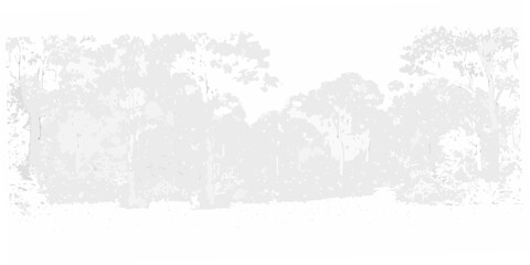 Fototapeta premium A grayscale image depicting a row of trees against a light background