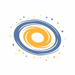 Stylized Galaxy Illustration with Swirling Colors and Stars. © Nani