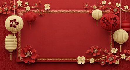 Chinese New Year lantern background 