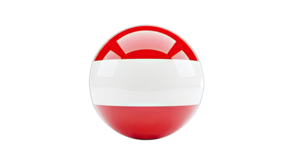 3D Austria flag sphere on transparent background