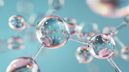 molecular structure abstract science concept, glass molecule connection technology background, chemistry molecule 3d illustration
