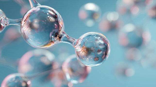 molecular structure abstract science concept, glass molecule connection technology background, chemistry molecule 3d illustration
 - Powered by Adobe