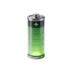 Full Battery Icon with Green Charge Level and Medical Cross