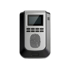 Fototapeta premium Modern Digital Fingerprint Scanner Device with Small Screen and Numeric Keypad