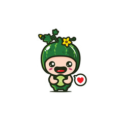 cute chibi cucumber cartoon mascot