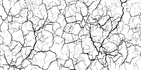 a black and white vintage of cracked concrete scribble effect, old wall background crack vector, grunge texture, Fractured texture ground
