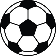 Obraz premium Soccer football ball icon illustration, classic black and white sports symbol, team game equipment, athletic competition graphic design