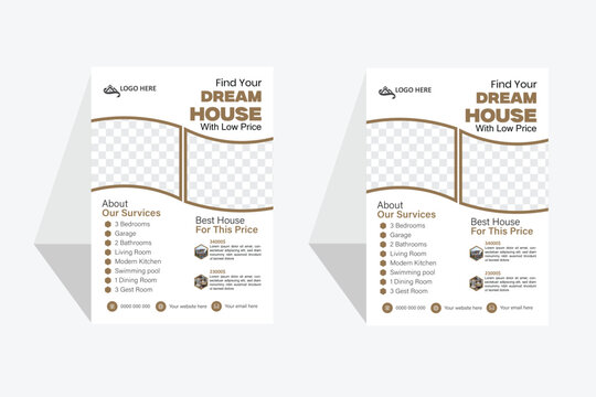 Real estate flyer A4 modern templet design for your business	