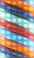 3D illustration: background with circles and multi-colored wavy stripes, futuristic background.
