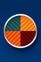 3D illustration of a colorful geometric figure in an ornamental style. The main focus is the geometric background and texture. Pattern for floor mosaics.