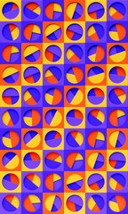 Abstract poster design with colorful geometric shapes. 3D pattern of lines. 3D illustration, template for posters, flyers and banners.