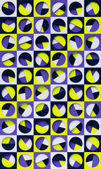 Abstract poster design with colorful geometric shapes. 3D pattern of lines. 3D illustration, template for posters, flyers and banners.