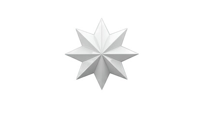 Obraz premium 3D White 8 pointed star ornament on transparent background