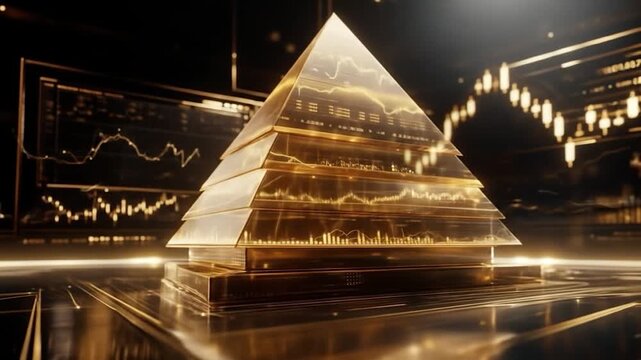 Golden Pyramid Financial Data Visualization: Stock Market Analysis and Investment