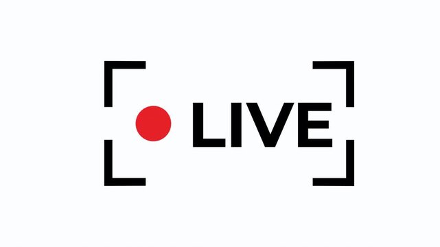 Live video icon with recording indicator suitable for media platforms, streaming services, technology blogs, or videography websites. Ideal for website icons.