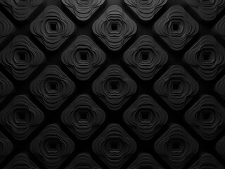 A mesmerizing abstract dark geometric pattern featuring repeating layered shapes