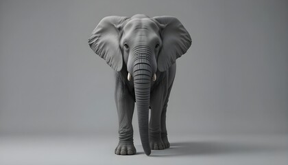 Obraz premium Gray elephant sculpture stands alone in studio