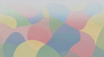 Organic Abstract Background with Soft Pastel Overlapping Shapes and Colors