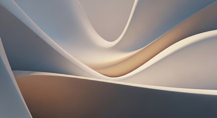 Smooth Flowing Abstract Curves with Soft Gradients in Muted Colors