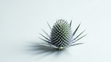 Thistle Flower Head on White Background