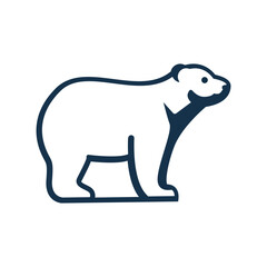 Obraz premium Minimalist Polar Bear Vector Logo Template. Simple Line Art Animal Icon.