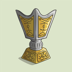 Illustration of Gold and Silver Bakhoor Incense Burner