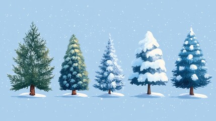 Obraz premium Pine tree with white snowdrift,snowflakes,snow land,mock up for product placement,Happy New Year,Celebrate party,Xmas Poster,web banner,festive.